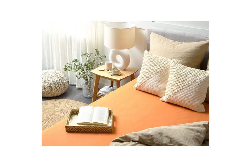 Dra-på-lakan Janbu Orange, 200x200 cm - Orange, 200x200 cm - Textil & mattor - Sängkläder - Lakan - Dra på lakan