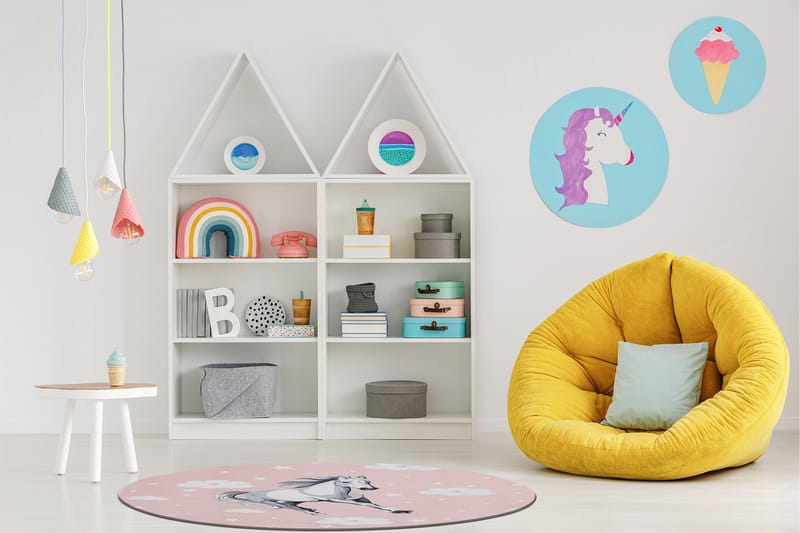 Play Barnmatta Rund 120 cm - Rosa - Textil & mattor - Barntextilier - Barnmatta & lekmatta