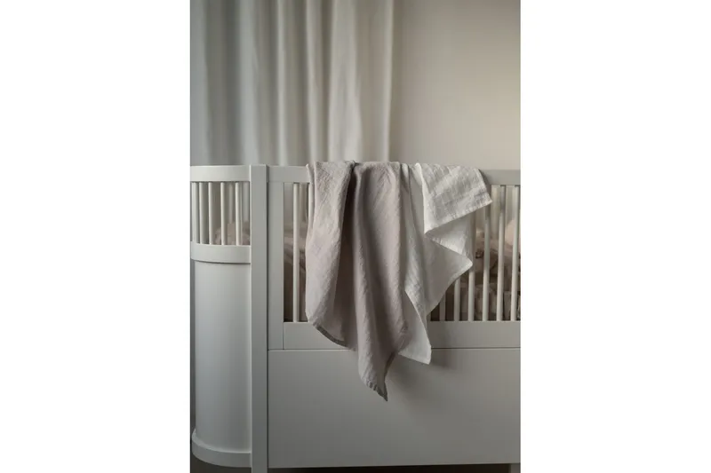 Muslinwrap 2-Pack - Vit/Grå (110 x 110 cm) - Textil & mattor - Filtar, kuddar & plädar - Filtar & plädar