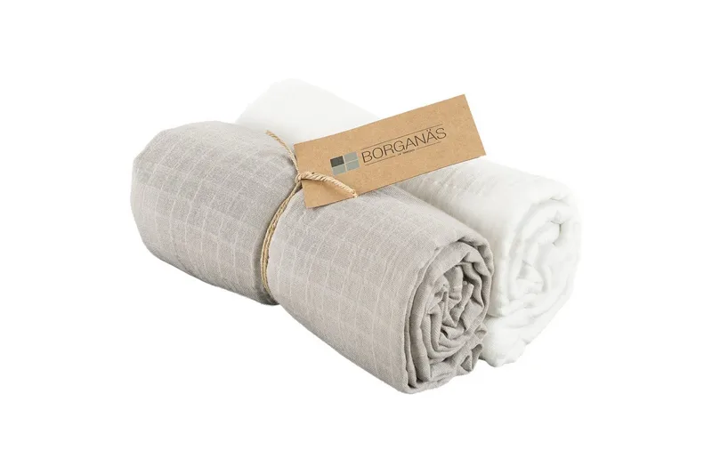Muslinwrap 2-Pack - Vit/Grå (110 x 110 cm) - Textil & mattor - Filtar, kuddar & plädar - Filtar & plädar