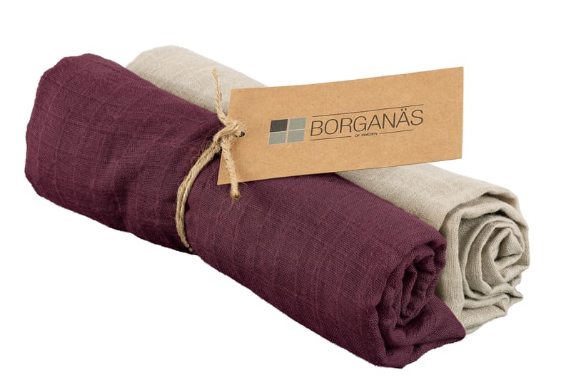 Muslinwrap 70x70 Sand/Plommon, 2 Pack - Textil & mattor - Barntextilier