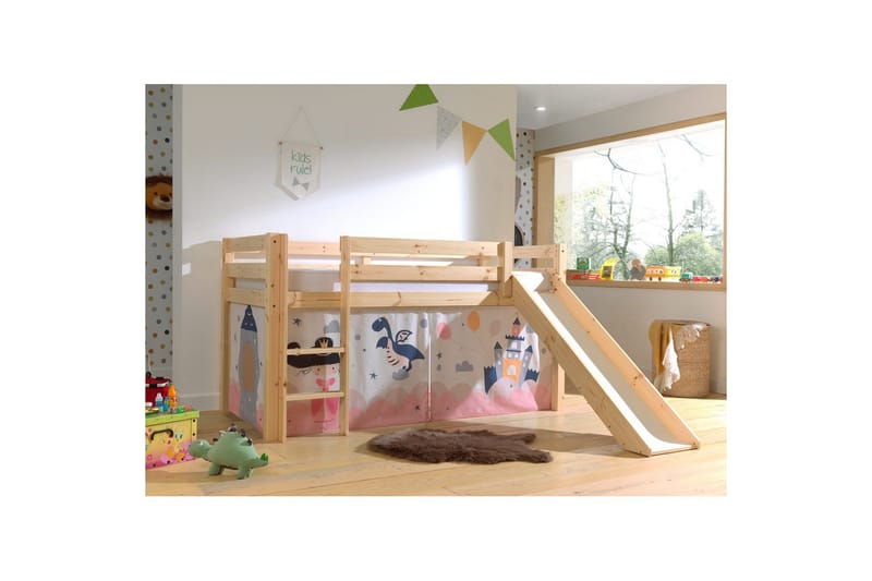 Pino Barngardiner 140 cm - Vit||Rosa - Textil & mattor - Barntextilier - Barngardin