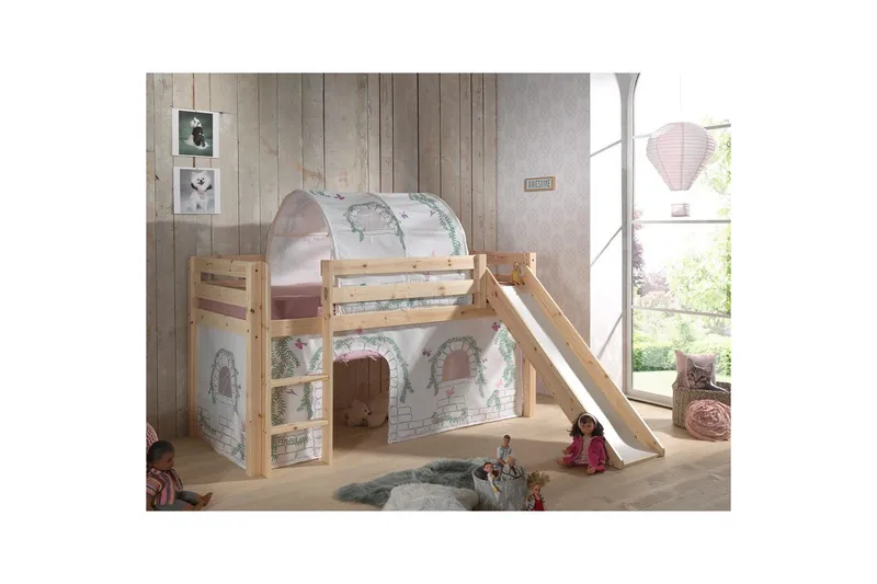 Pino Barngardiner 95 cm - Vit||Rosa - Textil & mattor - Barntextilier - Barngardin