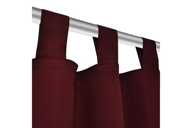 2-pack gardiner med öglor i vinröd microsatin 140x175 cm - Vinröd - Mörkläggningsgardiner