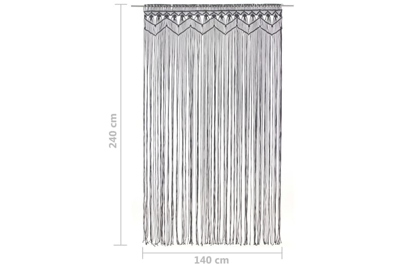 Gardin makramé antracit 140x240 cm bomull - Grå - Textil & mattor - Gardiner