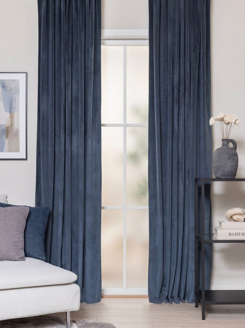 Gardin Saga 140x240 cm - Indigo Blue - Textil & mattor - Gardiner - Gardinlängder