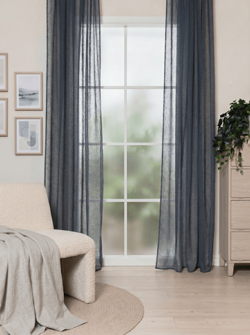 Gardin Alice 140x250 cm - Indigoblå - Textil & mattor - Gardiner - Gardinlängder - Veckbandslängd