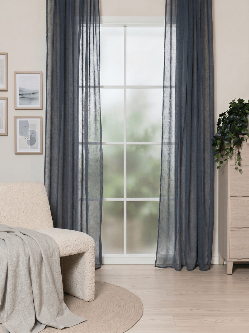 Gardin Alice 140x250 cm - Indigoblå - Textil & mattor - Gardiner - Gardinlängder - Veckbandslängd