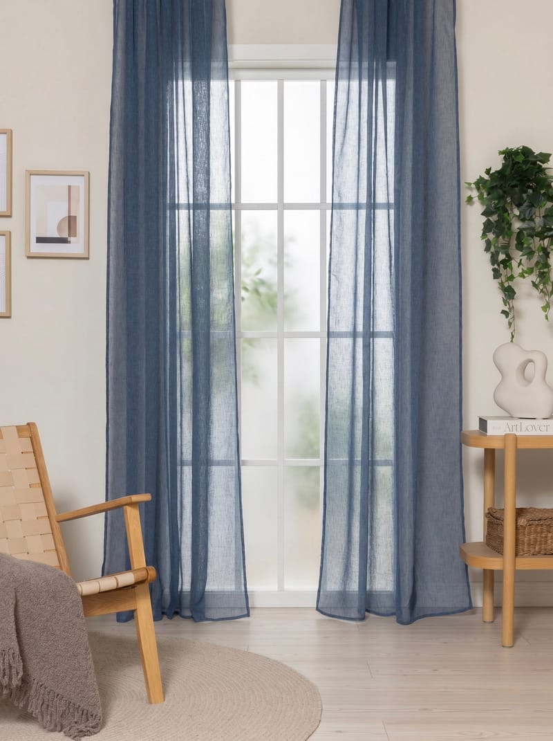 Gardin Alice 140x250 cm - Kungsblå - Textil & mattor - Gardiner - Gardinlängder - Veckbandslängd