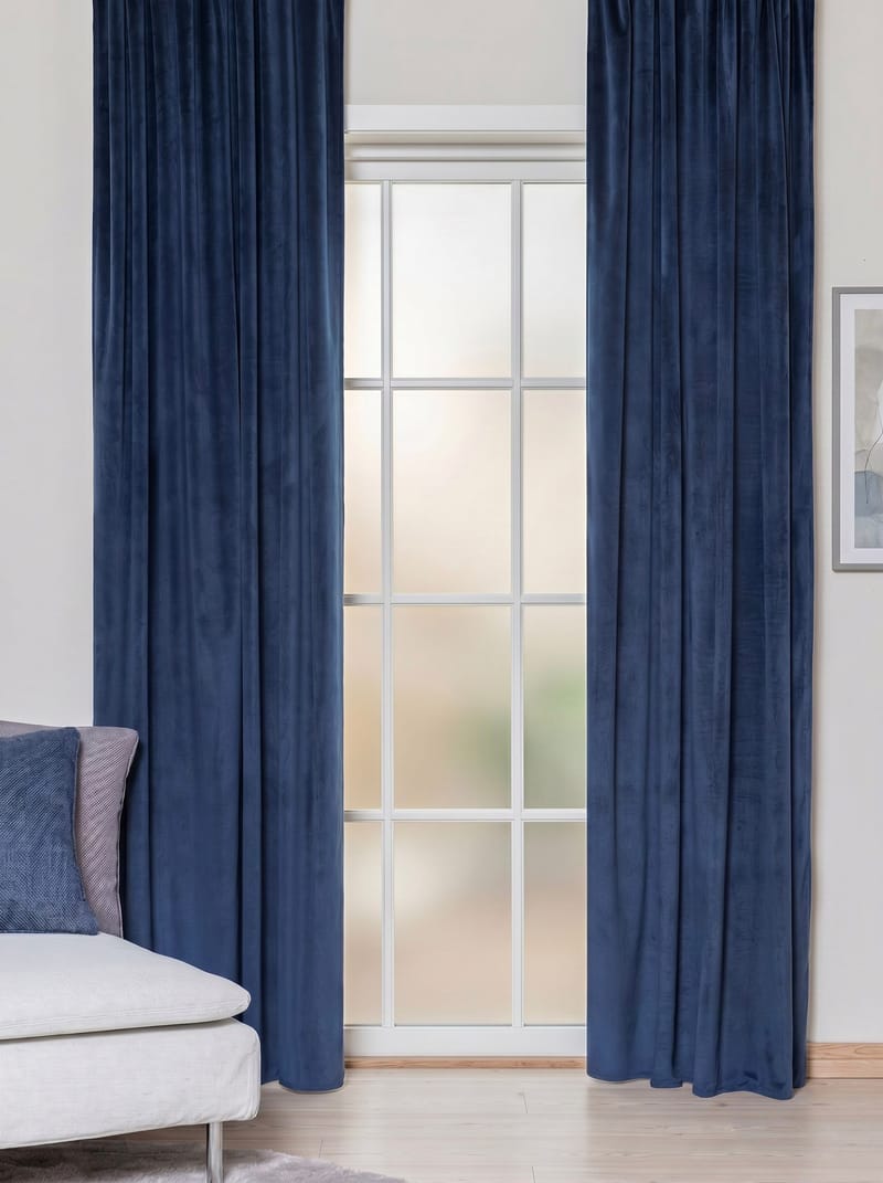 Gardin Elsa 140x250 cm - Royal Blue - Textil & mattor - Gardiner - Gardinlängder - Veckbandslängd