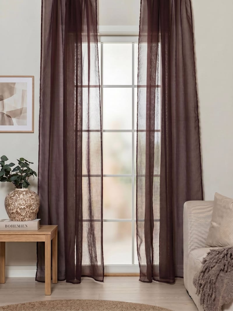 Gardin Lisa 140x250 cm - Chocolate - Textil & mattor - Gardiner - Gardinlängder - Veckbandslängd