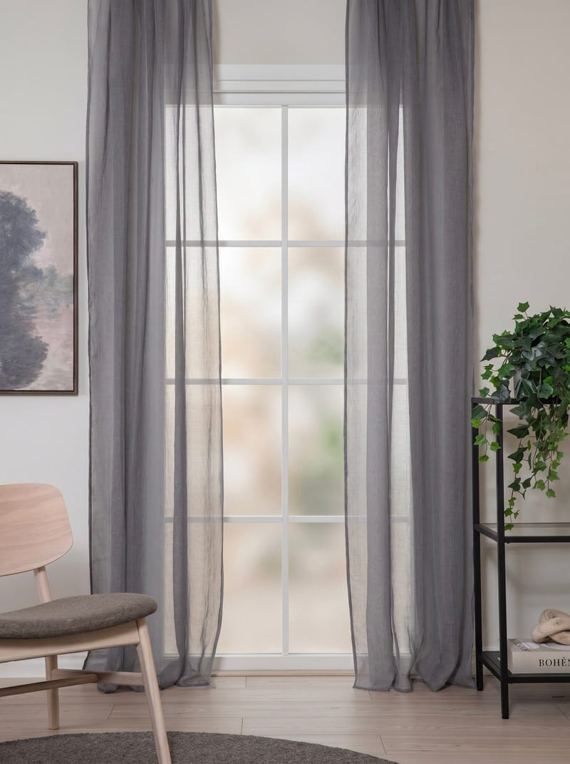 Gardin Lisa 140x250 cm - Grey - Textil & mattor - Gardiner - Gardinlängder - Veckbandslängd