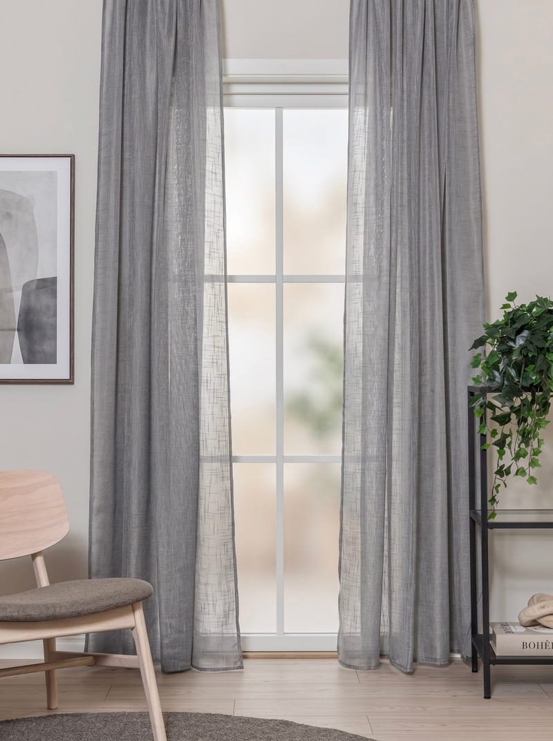 Gardin Stella 140x250 cm - Grey - Textil & mattor - Gardiner - Gardinlängder - Veckbandslängd