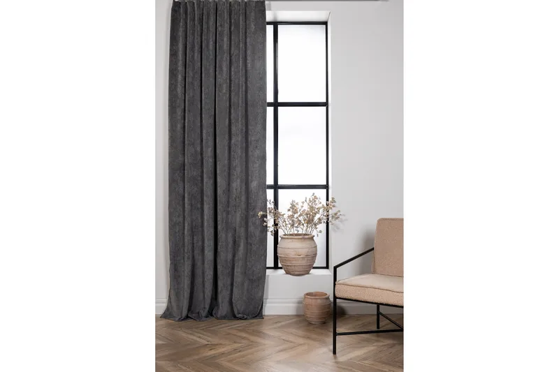 Elma Gardin 140x290 cm - Grå - Textil & mattor - Gardiner - Gardinlängder - Kanallängd