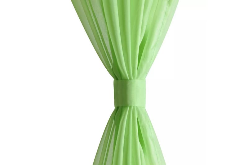 Genomskinlig gardin 140x175 cm 2-pack Apple Green - Grön - Panelgardin