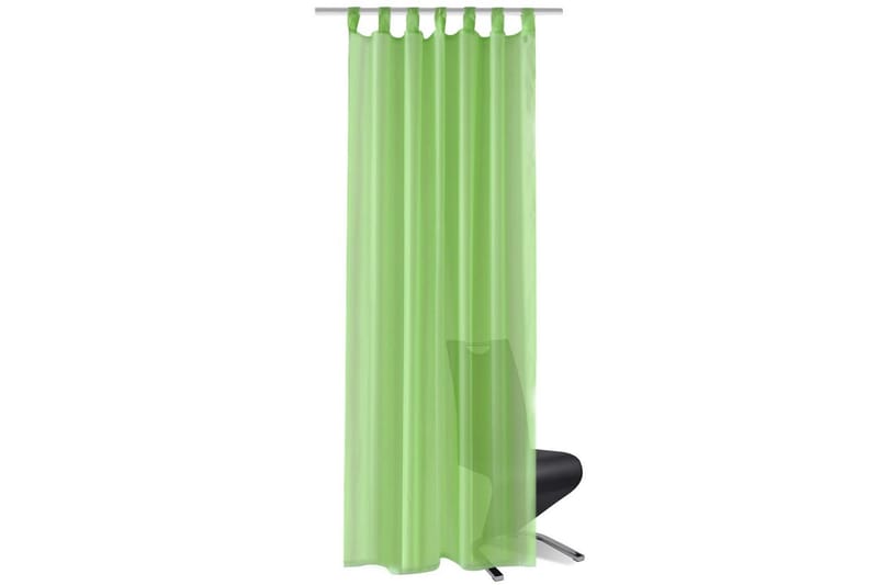 Genomskinlig gardin 140x175 cm 2-pack Apple Green - Grön - Panelgardin