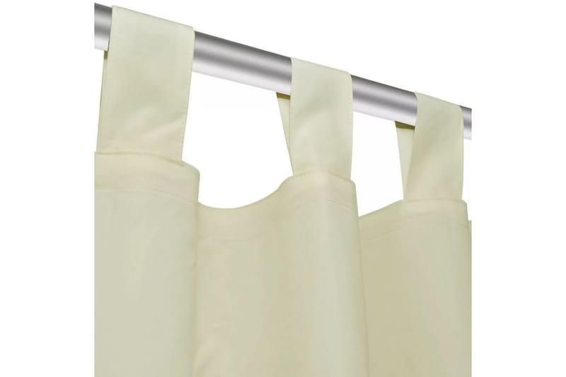 2-pack gardiner med öglor i gräddvit microsatin 140x225 cm - Gräddvit - Textil & mattor - Gardiner - Mörkläggningsgardiner