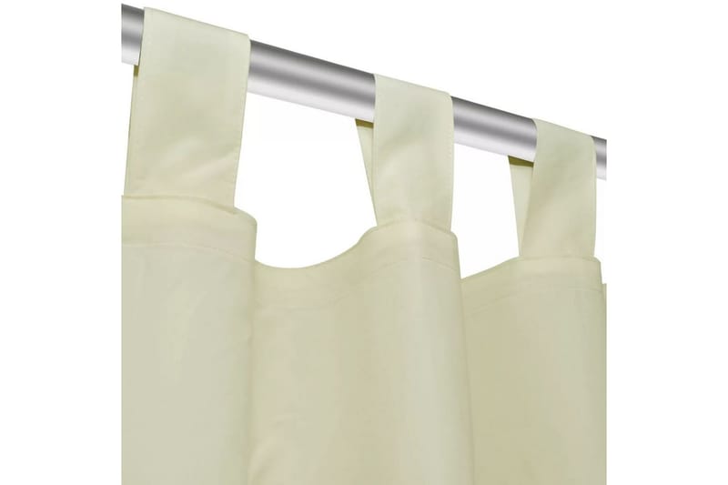 2-pack gardiner med öglor i gräddvit microsatin 140x225 cm - Gräddvit - Mörkläggningsgardiner