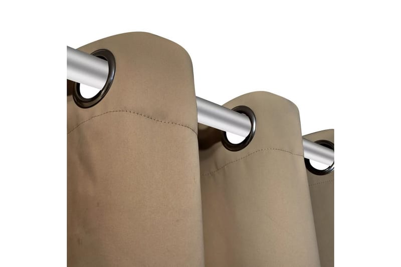 2-pack gräddvita mörkläggningsgardiner med metallringar 135x - Gräddvit - Textil & mattor - Gardiner - Mörkläggningsgardiner