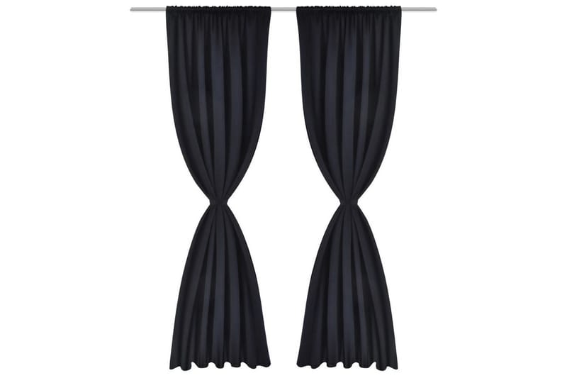 2-pack svarta gardiner med hyskupphängning 135x245 cm - Svart - Textil & mattor - Gardiner - Mörkläggningsgardiner