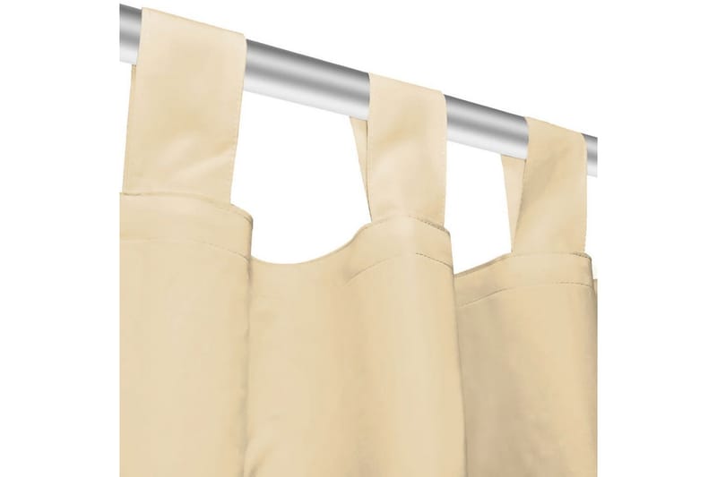 Gardiner i microsatin 2 st med öglor 140x225 cm beige - Beige - Mörkläggningsgardiner