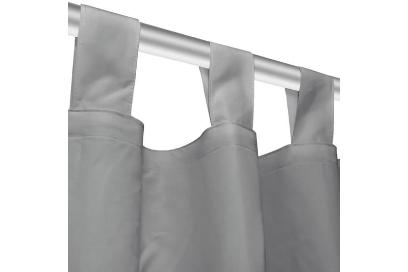 Gardiner i microsatin 2 st med öglor 140x245 cm grå - Grå - Textil & mattor - Gardiner - Mörkläggningsgardiner