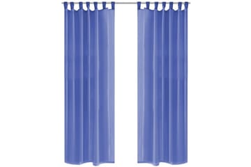 Gardiner i voile 2 st 140x225 cm kungsblå