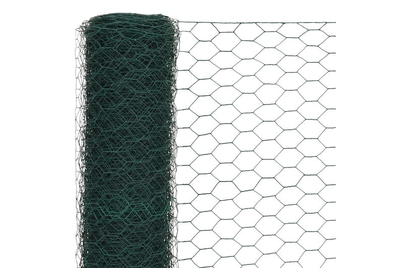 Hönsnät stål med PVC-beläggning 25x1,2 m grön - Grön - Mörkläggningsgardiner