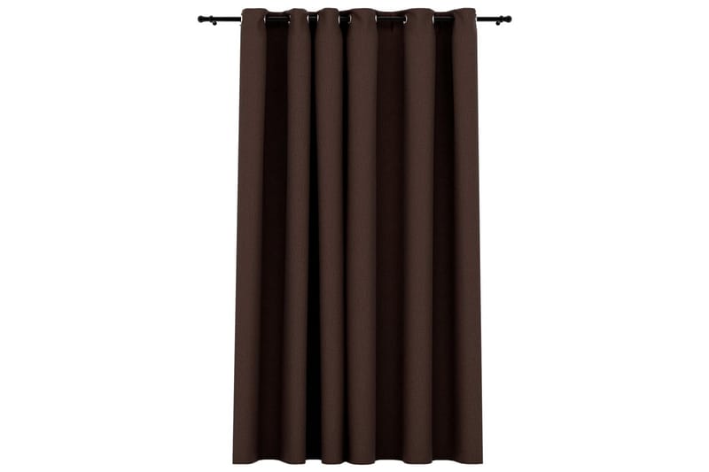 Mörkläggningsgardin med öljetter linnelook taupe 290x245cm - Taupe - Textil & mattor - Gardiner - Mörkläggningsgardiner