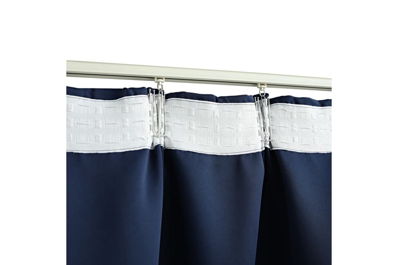 Mörkläggningsgardin med krokar blå 290x245 cm - Blå - Textil & mattor - Gardiner - Mörkläggningsgardiner