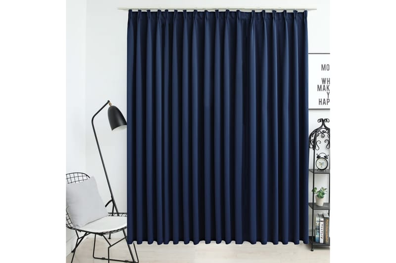 Mörkläggningsgardin med krokar blå 290x245 cm - Blå - Textil & mattor - Gardiner - Mörkläggningsgardiner
