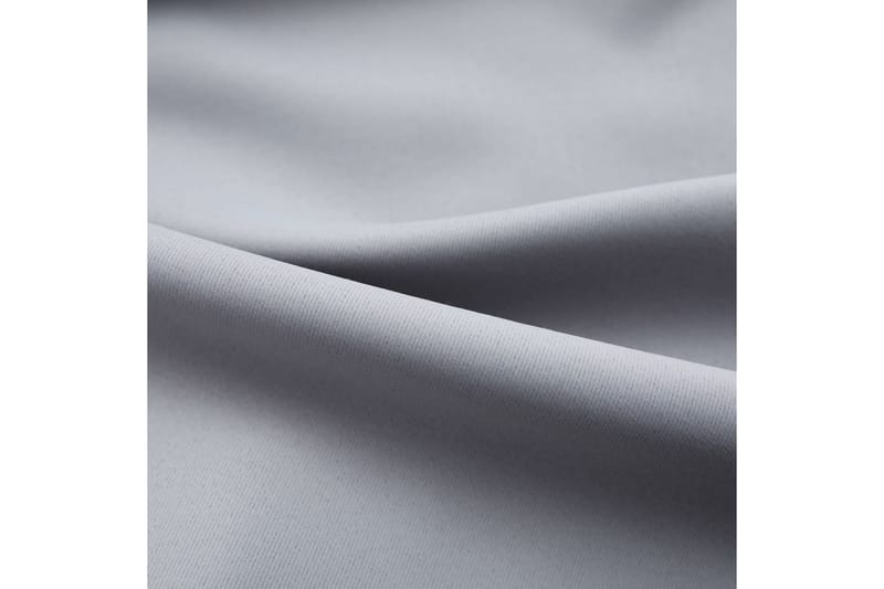 Mörkläggningsgardin med krokar grå 290x245 cm - Grå - Mörkläggningsgardiner