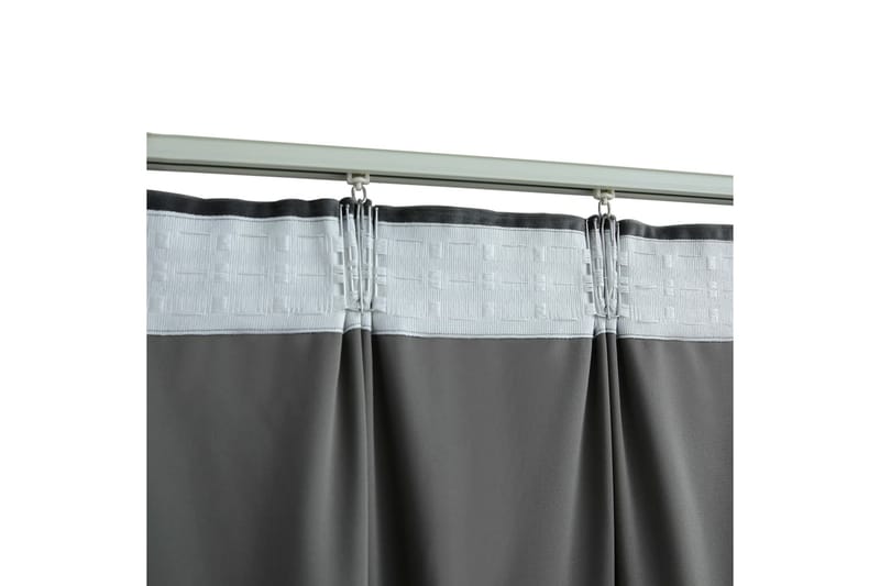 Mörkläggningsgardin med krokar sammet antracit 290x245 cm - Antracit - Textil & mattor - Gardiner - Mörkläggningsgardiner