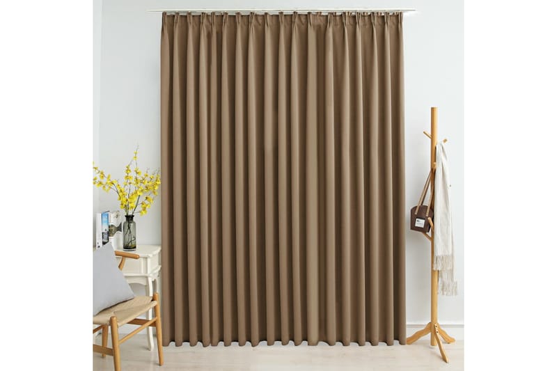 Mörkläggningsgardin med krokar taupe 290x245 cm - Taupe - Mörkläggningsgardiner