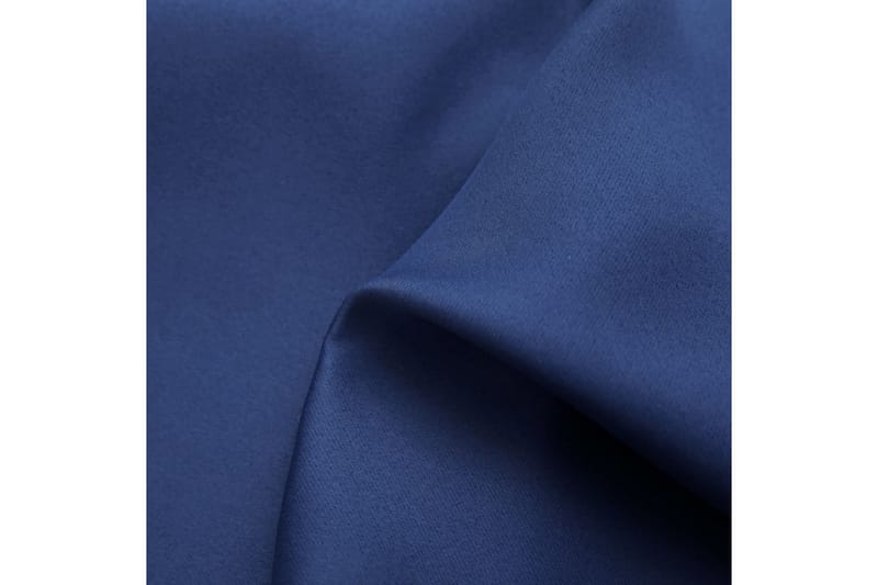 Mörkläggningsgardin med metallringar blå 290x245 cm - Blå - Mörkläggningsgardiner