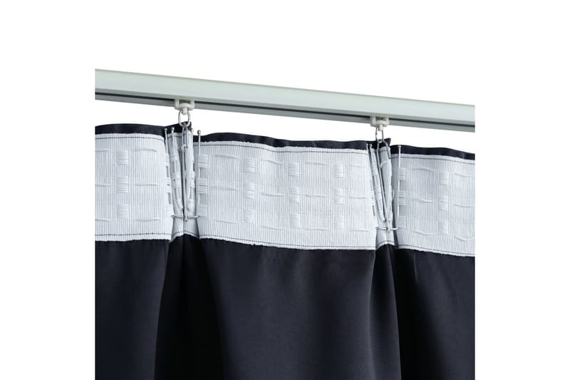 Mörkläggningsgardiner med krokar 2 st antracit 140x175 cm - Mocka/Antracit - Textil & mattor - Gardiner - Mörkläggningsgardiner