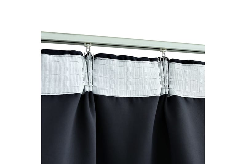 Mörkläggningsgardiner med krokar 2 st antracit 140x245 cm - Antracit - Textil & mattor - Gardiner - Mörkläggningsgardiner