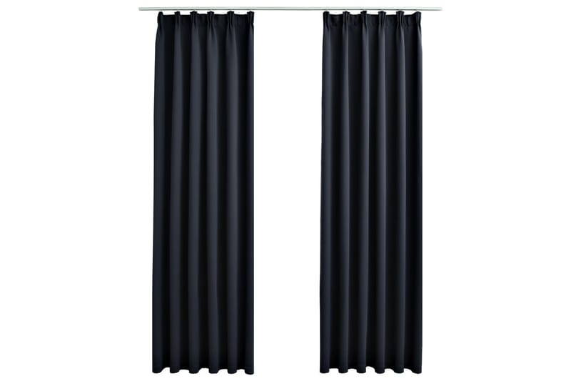 Mörkläggningsgardiner med krokar 2 st antracit 140x245 cm - Antracit - Textil & mattor - Gardiner - Mörkläggningsgardiner
