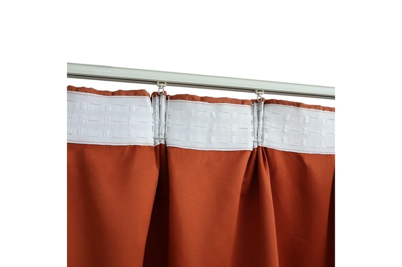 Mörkläggningsgardiner med krokar 2 st rost 140x225 cm - Mocka/Rost/Orange - Textil & mattor - Gardiner - Mörkläggningsgardiner