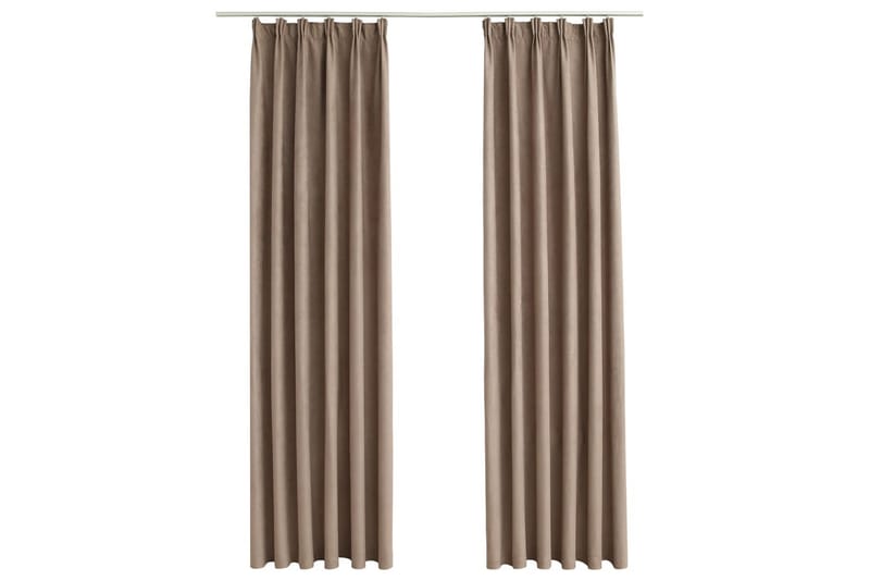 Mörkläggningsgardiner med krokar 2 st taupe 140x175 cm - Mocka/Taupe - Mörkläggningsgardiner