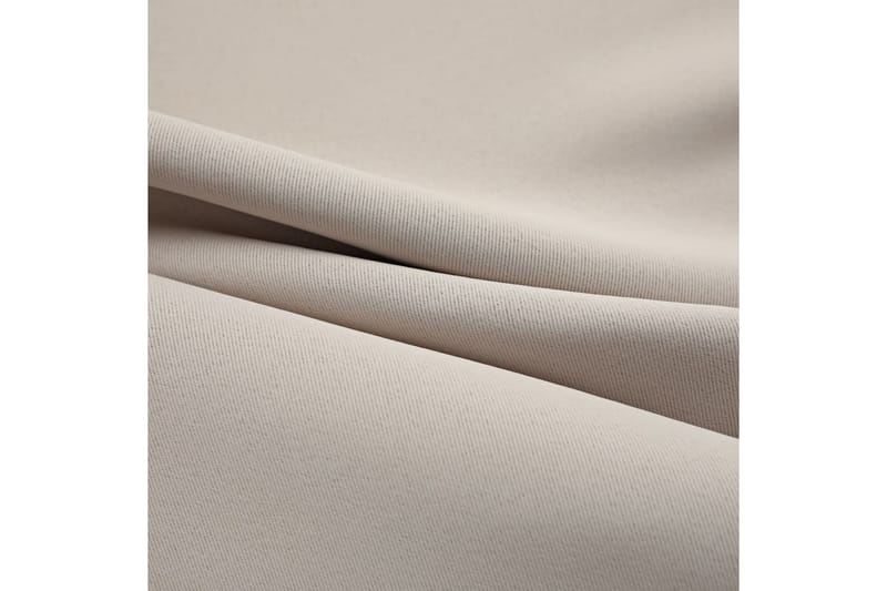 Mörkläggningsgardiner med metallringar 2 st beige 140x175 cm - Beige - Mörkläggningsgardiner