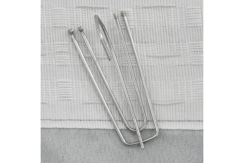 Mörkläggningsgardin med krokar linnelook 2 st grå 140x175 cm - Grå - Mörkläggningsgardiner