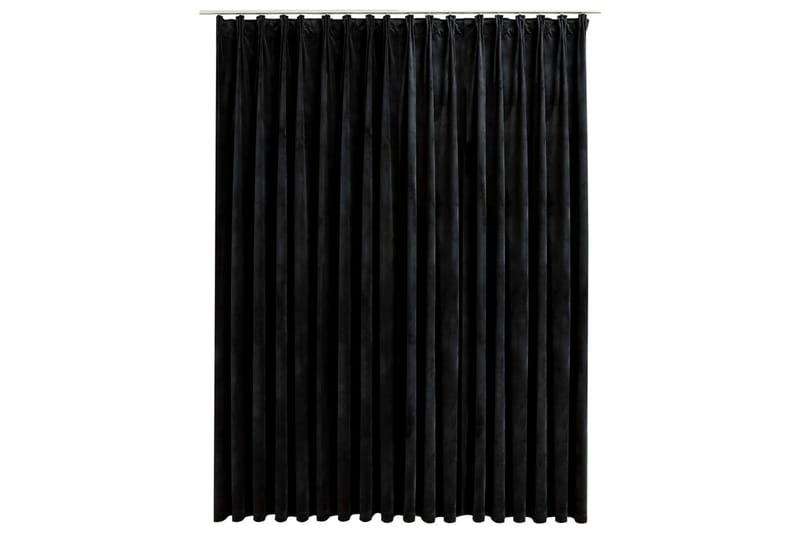 Mörkläggningsgardin med krokar svart 290x245 cm - Svart - Mörkläggningsgardiner