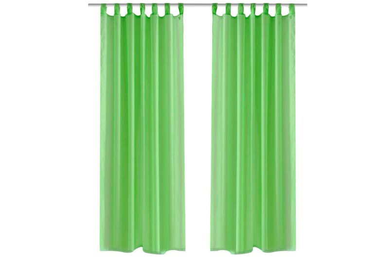 Genomskinlig gardin 140x225 cm 2-pack Apple Green - Grön - Panelgardin