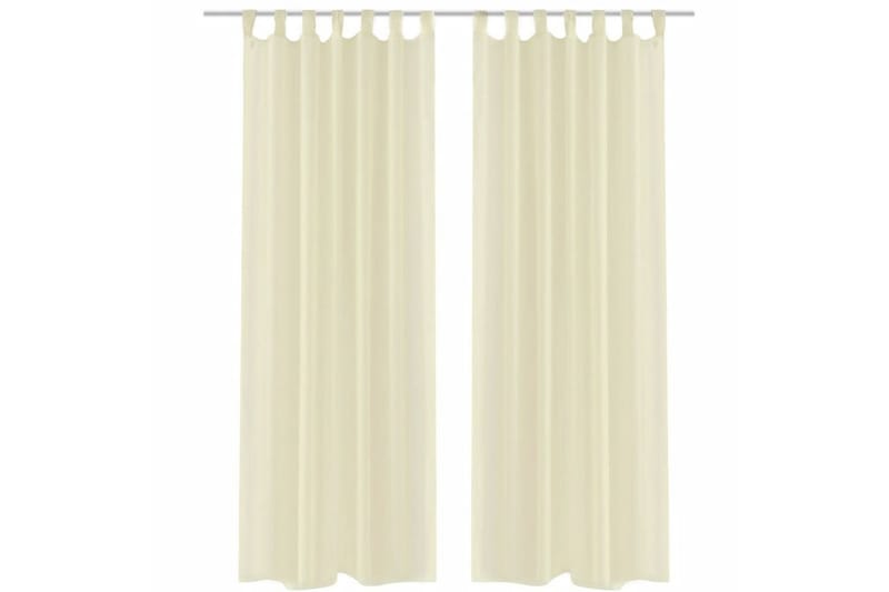 Genomskinlig gardin 140x245 cm 2-pack Creme - Beige Creme - Panelgardin