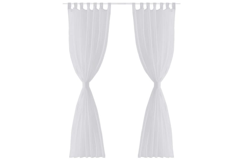 Genomskinlig vit gardin 140x175 cm 2-pack - Vit - Textil & mattor - Gardiner - Panelgardin