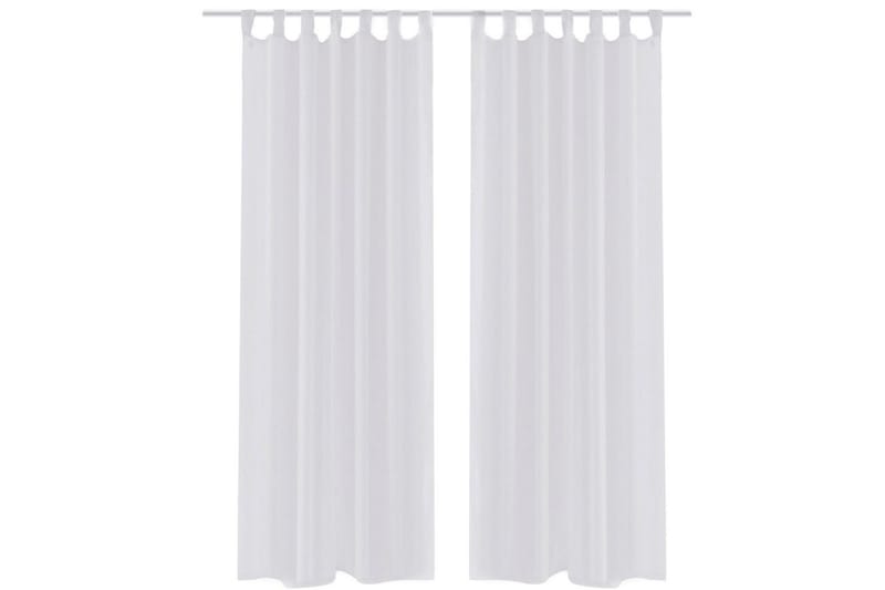 Genomskinlig vit gardin 140x175 cm 2-pack - Vit - Panelgardin