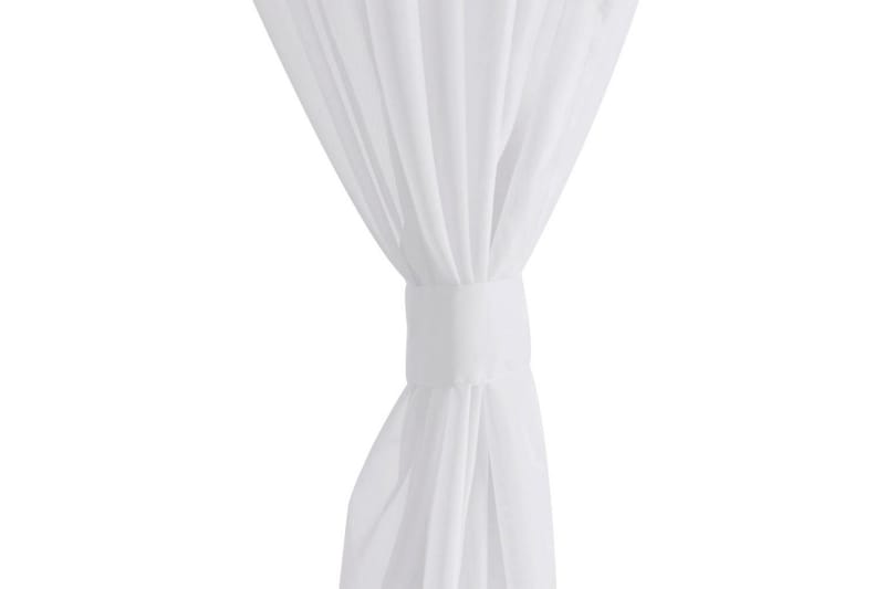 Genomskinlig vit gardin 140x175 cm 2-pack - Vit - Textil & mattor - Gardiner - Panelgardin