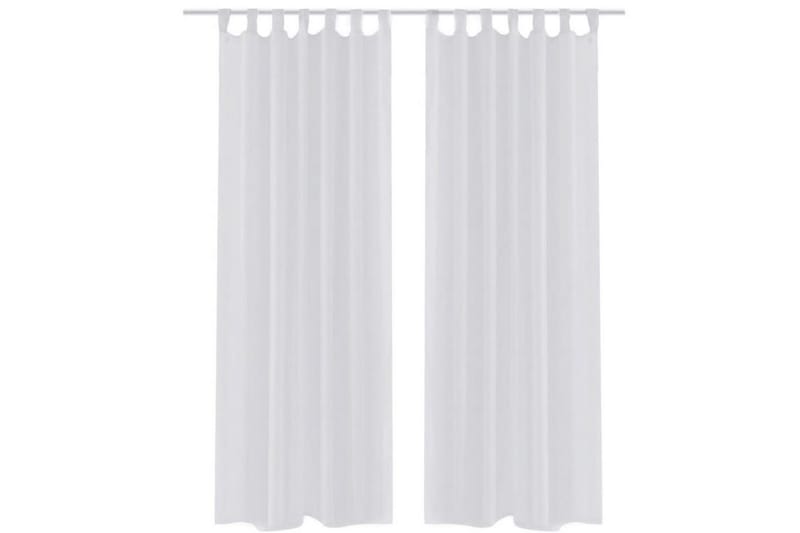 Genomskinlig vit gardin 140x245 cm 2-pack - Vit - Panelgardin