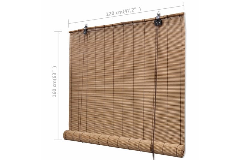 Rullgardin i bambu 120x160 cm brun - Natur/Brun - Textil & mattor - Gardiner - Rullgardin